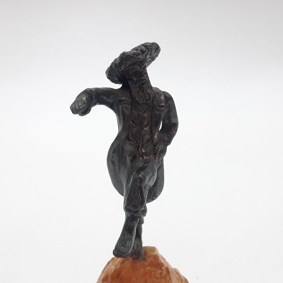 Isaac Jeheskel Dancing Rabbi Sterling Silver Statue - Picture 4 of 11